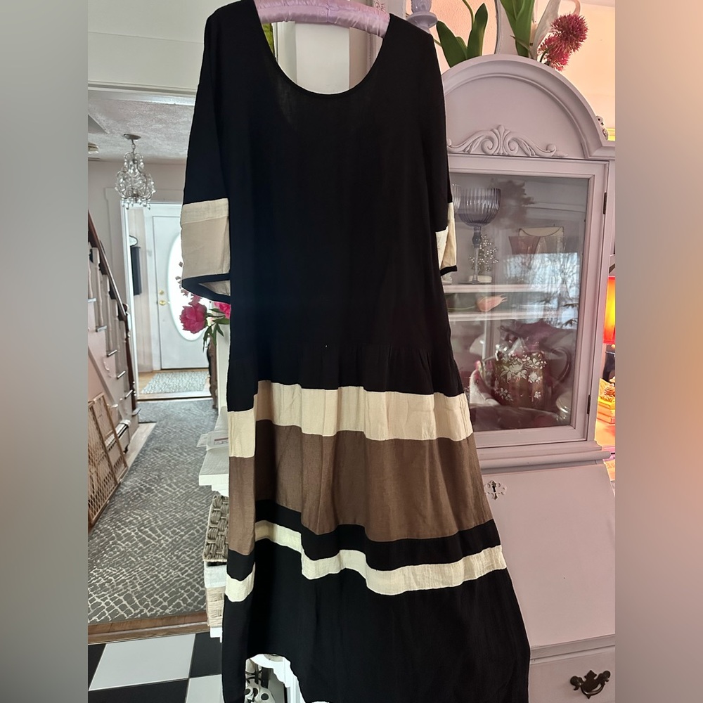 FREE PEOPLE Manda Midi Dress - Black Combo $118 MSRP - Picture 8 of 8